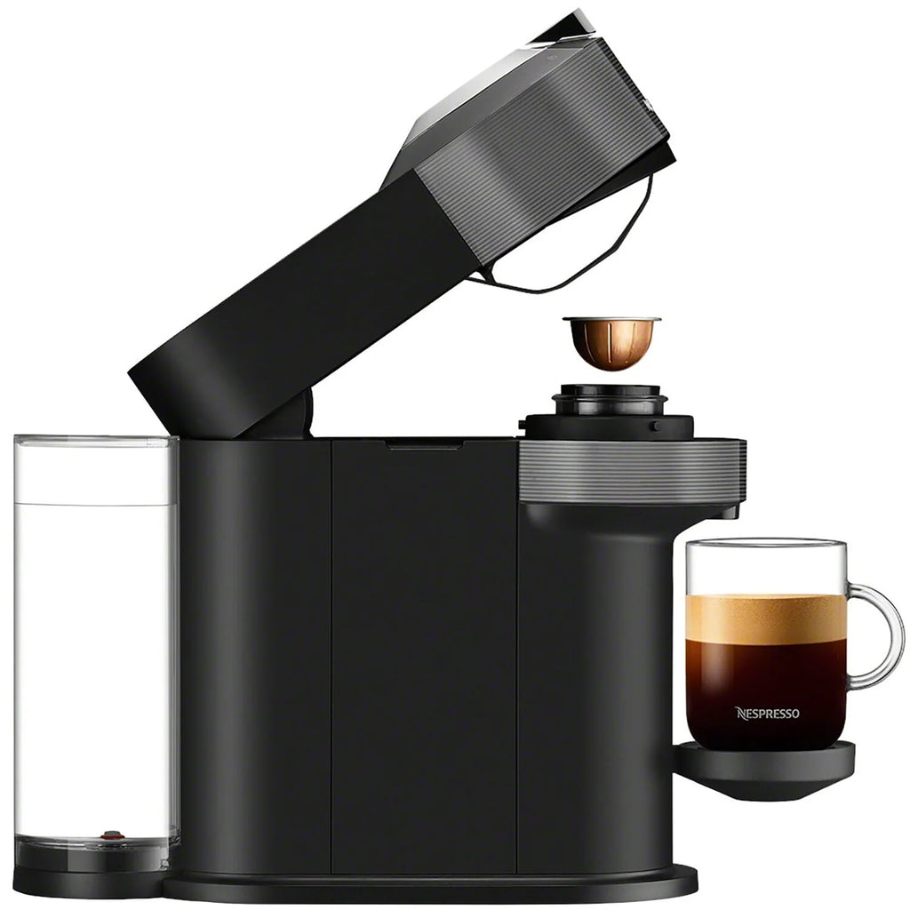 Chrome Coffee and Espresso Maker with Black Milk Frother K846