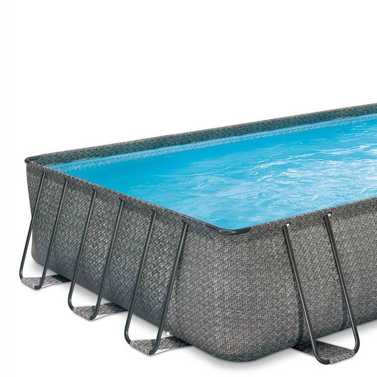 24ft x 12ft x 52in Rectangle Above Ground Frame Swimming Pool Set U5380