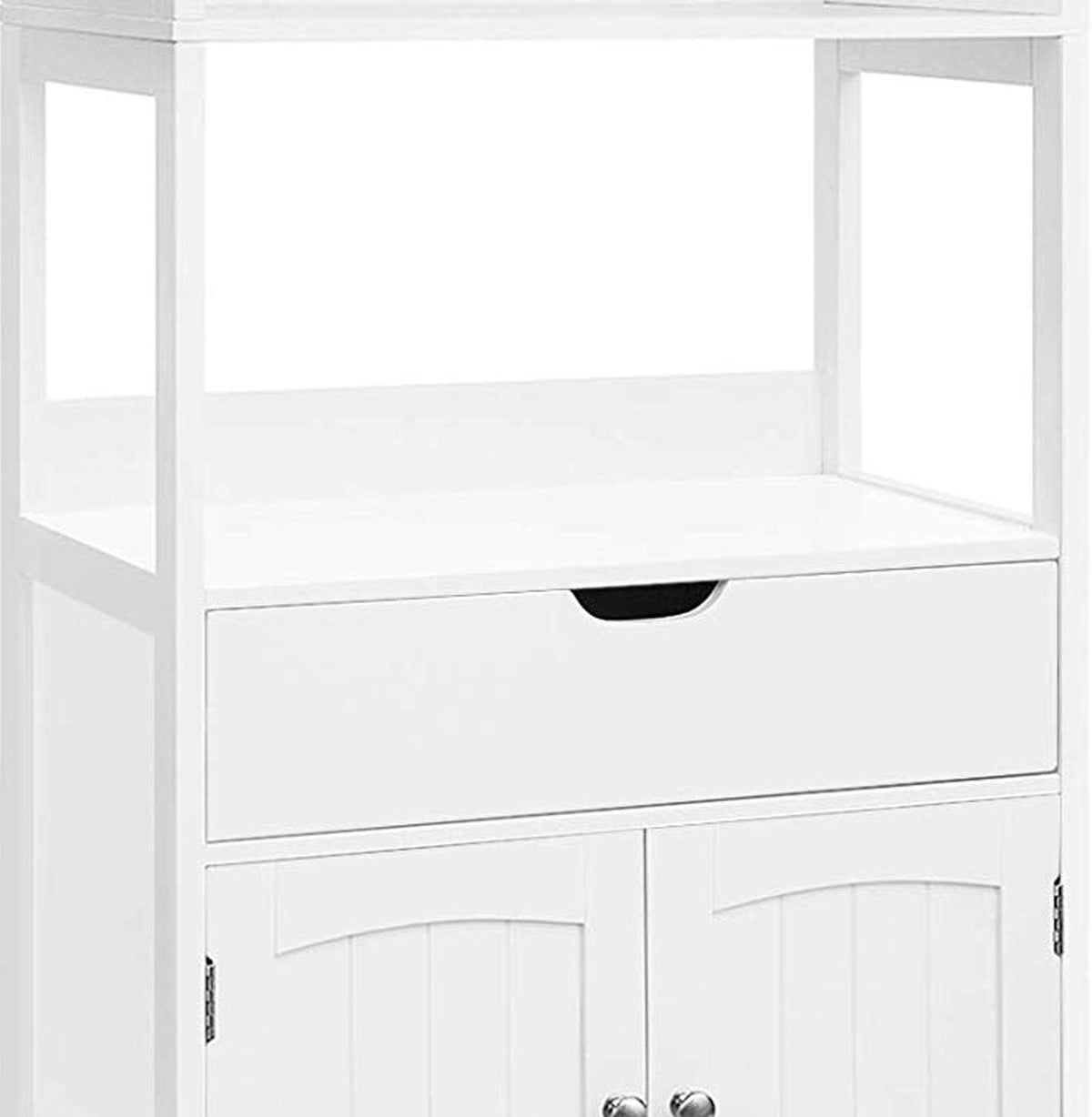 White Wooden Bathroom Cabinet with 2 Shelves F3560