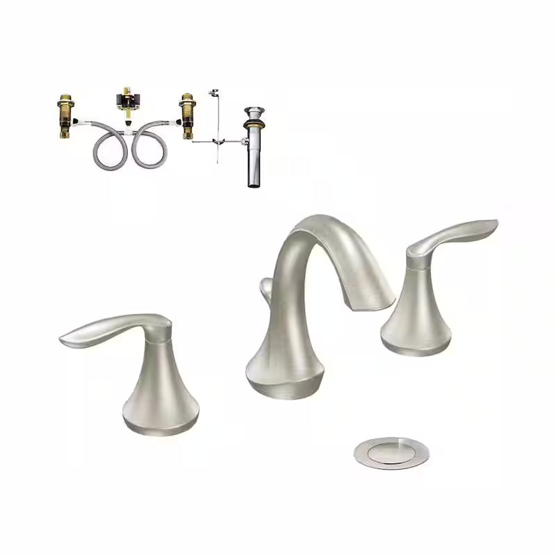 8 in. Widespread 2-Handle Bathroom Faucet Trim Kit in Brushed Nickel V401781