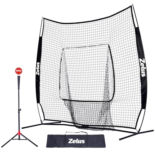 7x7ft Baseball Softball Practice Net with Tee and Carry Bag Q617