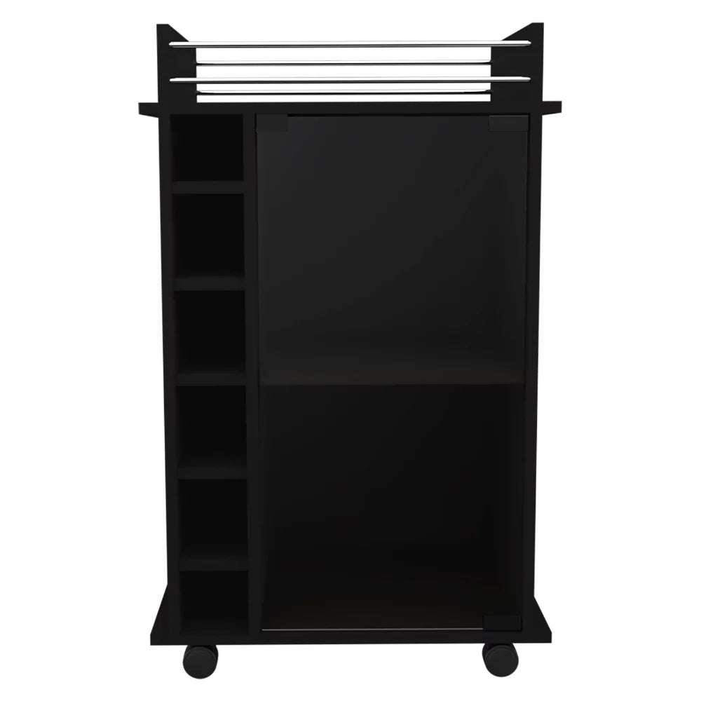Black Two Tier Bar Cart F9880