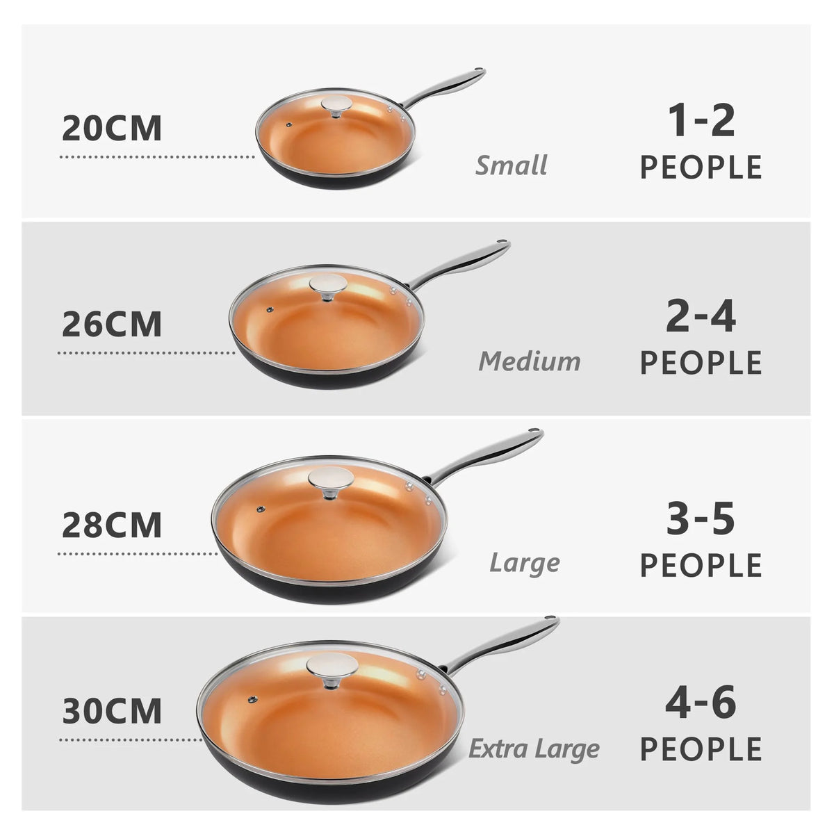 10 Inch Copper Nonstick Frying Pan with Lid H9344