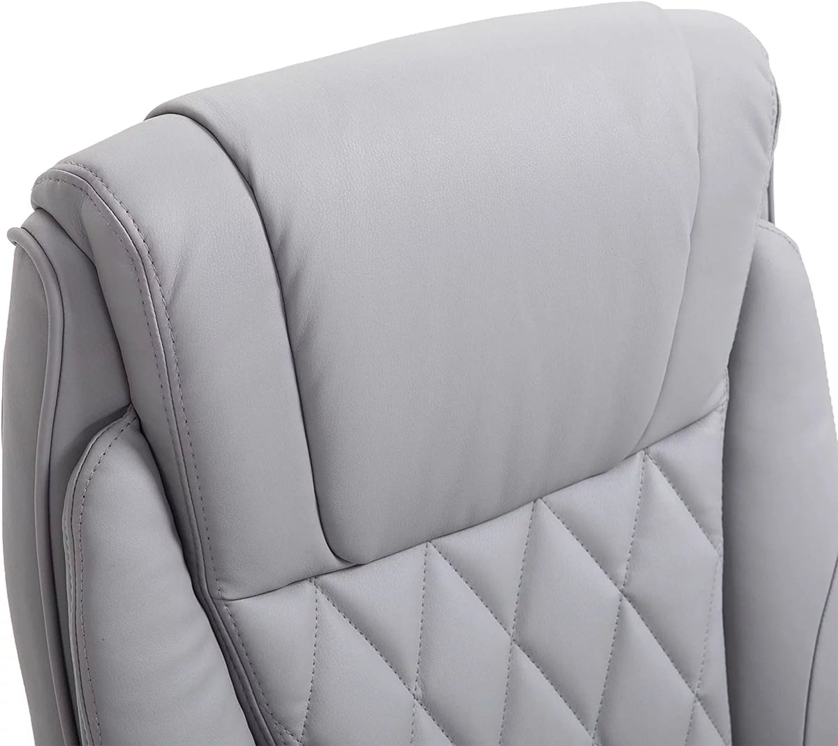 Grey Faux Leather Ergonomic Home Office Chair with Flip Up Arms A191040