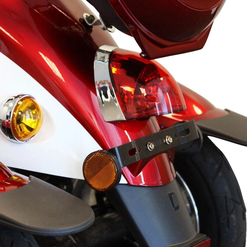 Red 3 Wheel Electric Scooter with Basket U6281