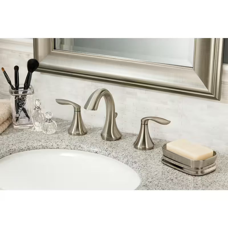 8 in. Widespread 2-Handle Bathroom Faucet Trim Kit in Brushed Nickel V401781
