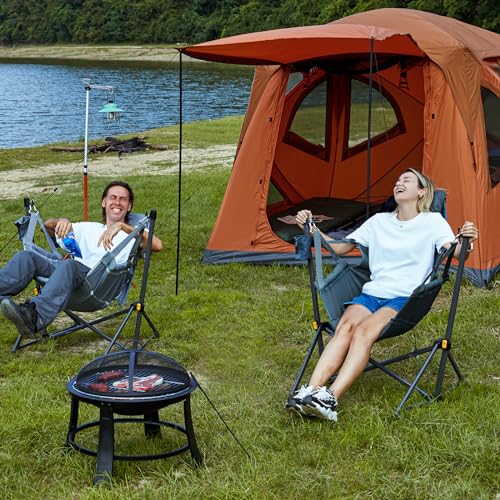 Adjustable Heavy Duty Folding Hammock Camping Chair 2 Pack B802756