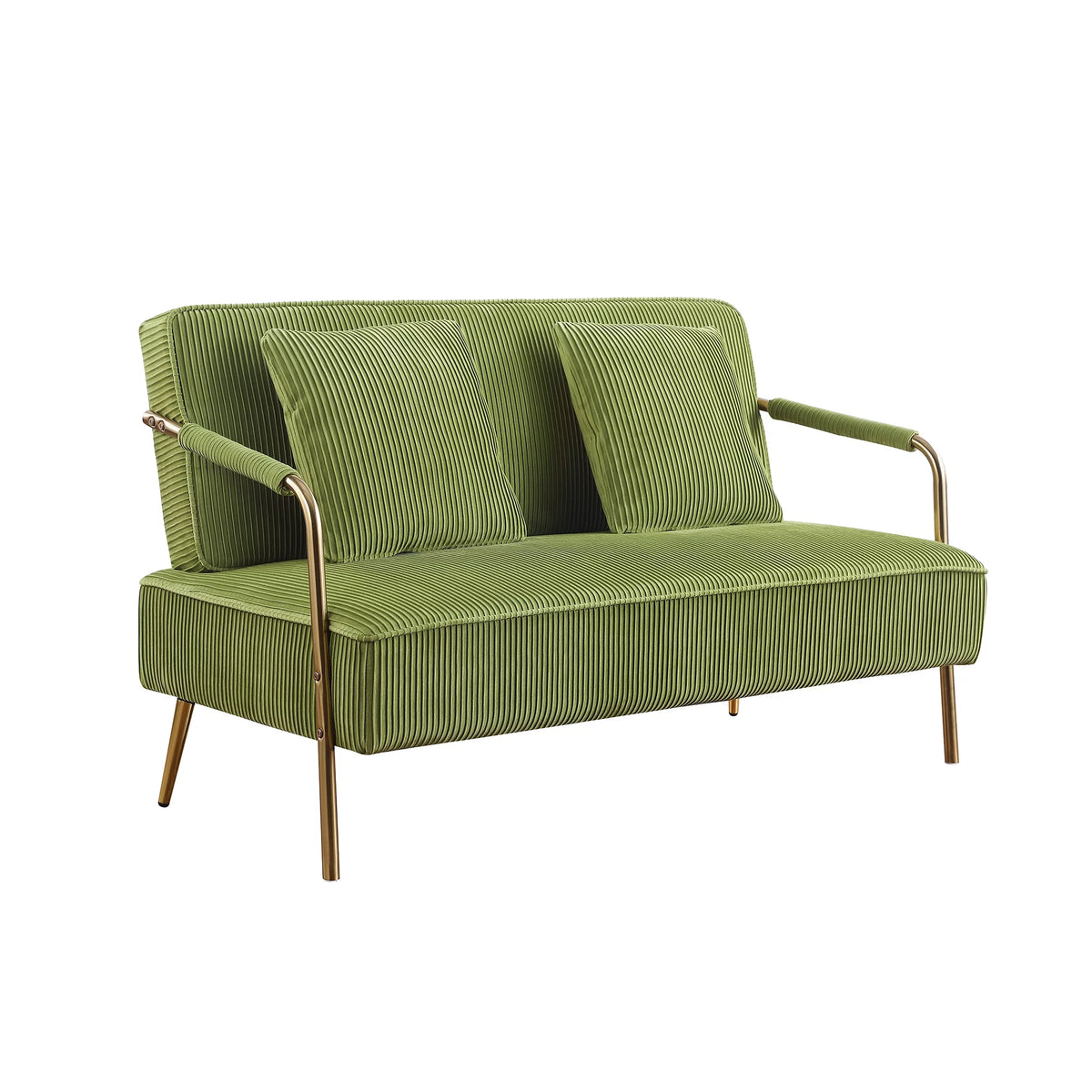 Olive Green Velvet Upholstered Loveseat E95744