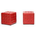 Red Modern Cube Ottoman Set of 2 F348647