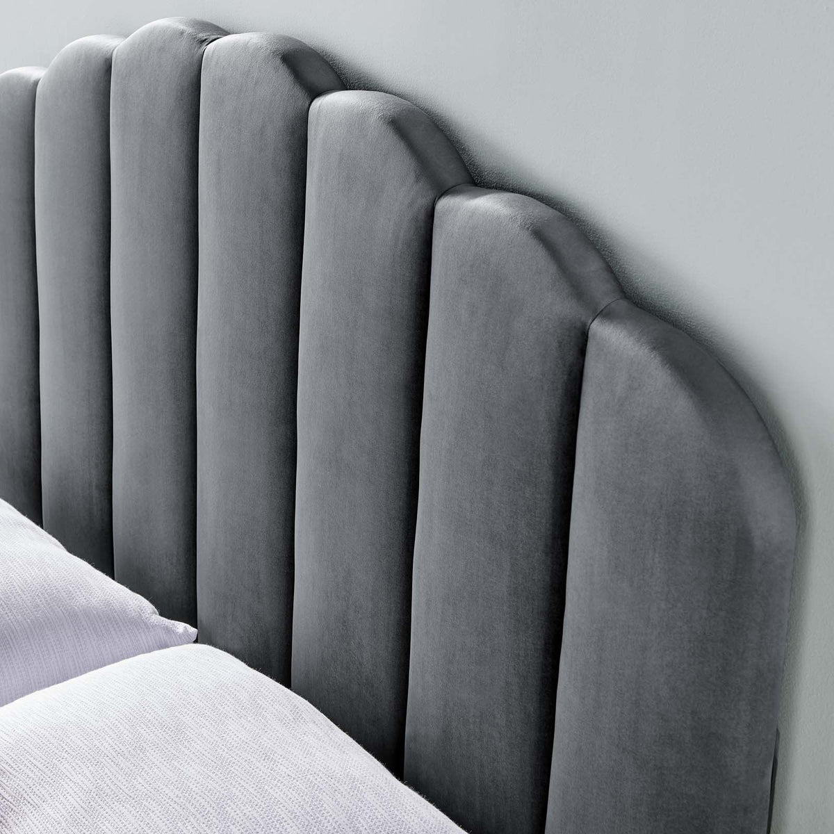 King Size Velvet Dark Grey Headboard N5254