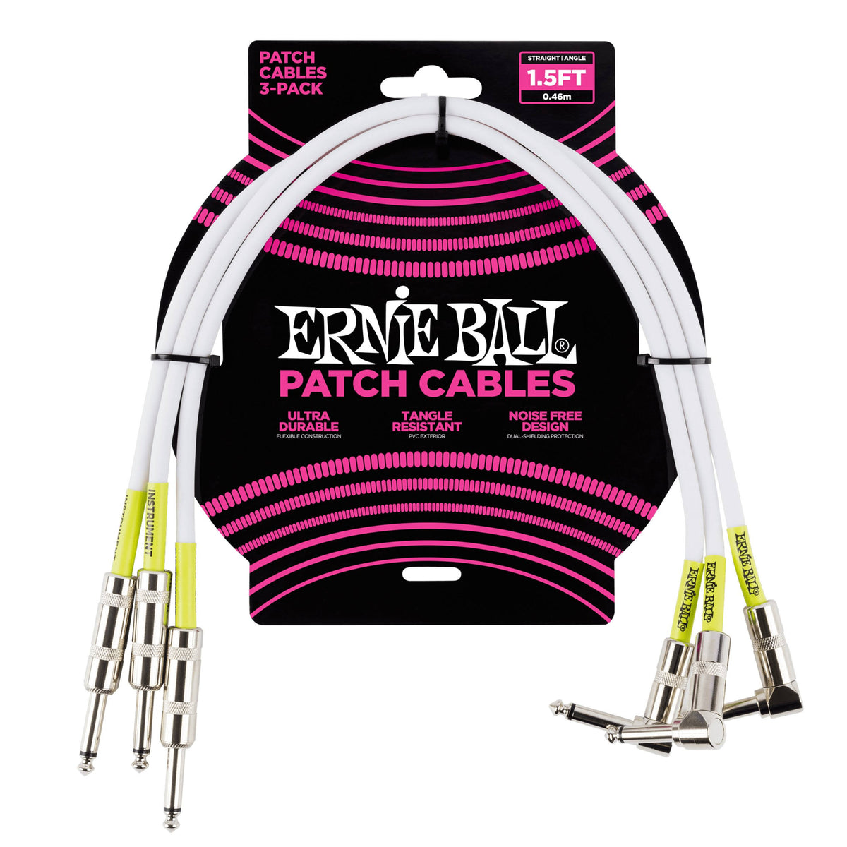 1.5' Straight / Angle Patch Cable 3-Pack - White E8112