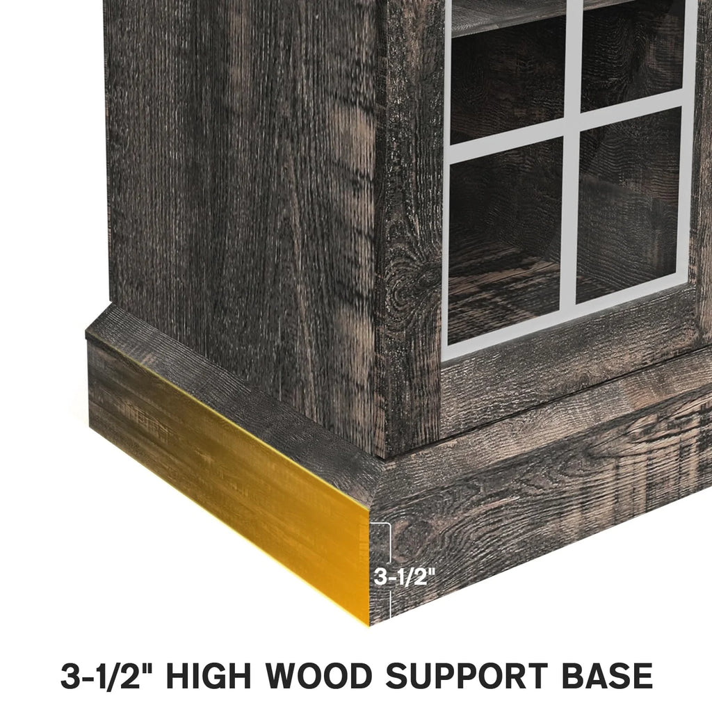 Dark Oak Tall TV Stand with Glass Door H369