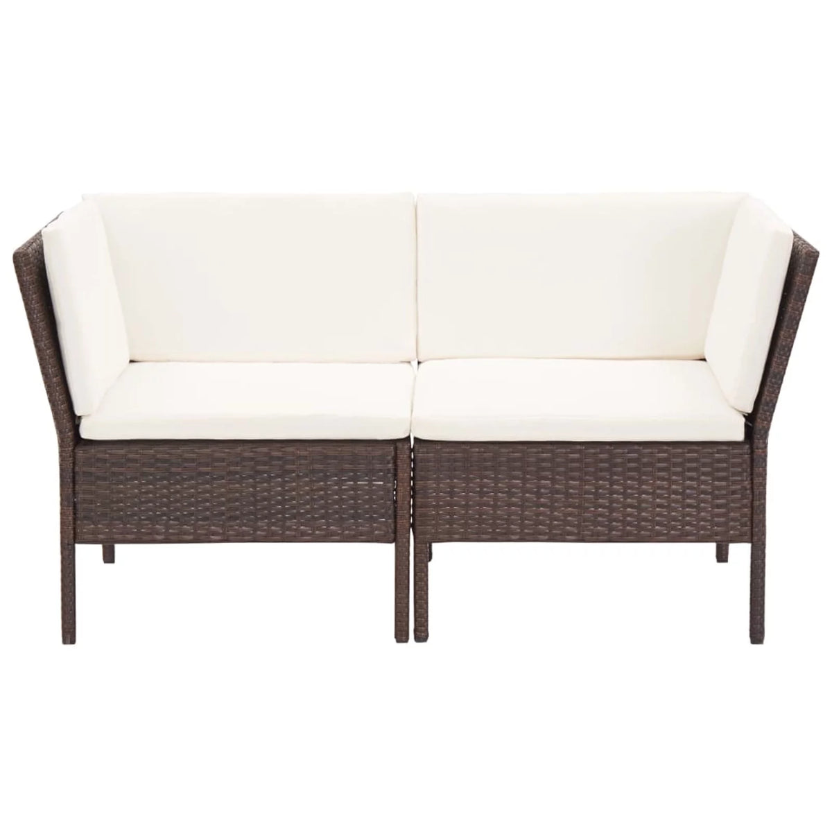 6 Piece White Cushioned Brown Poly Rattan Outdoor Conversation Set T705
