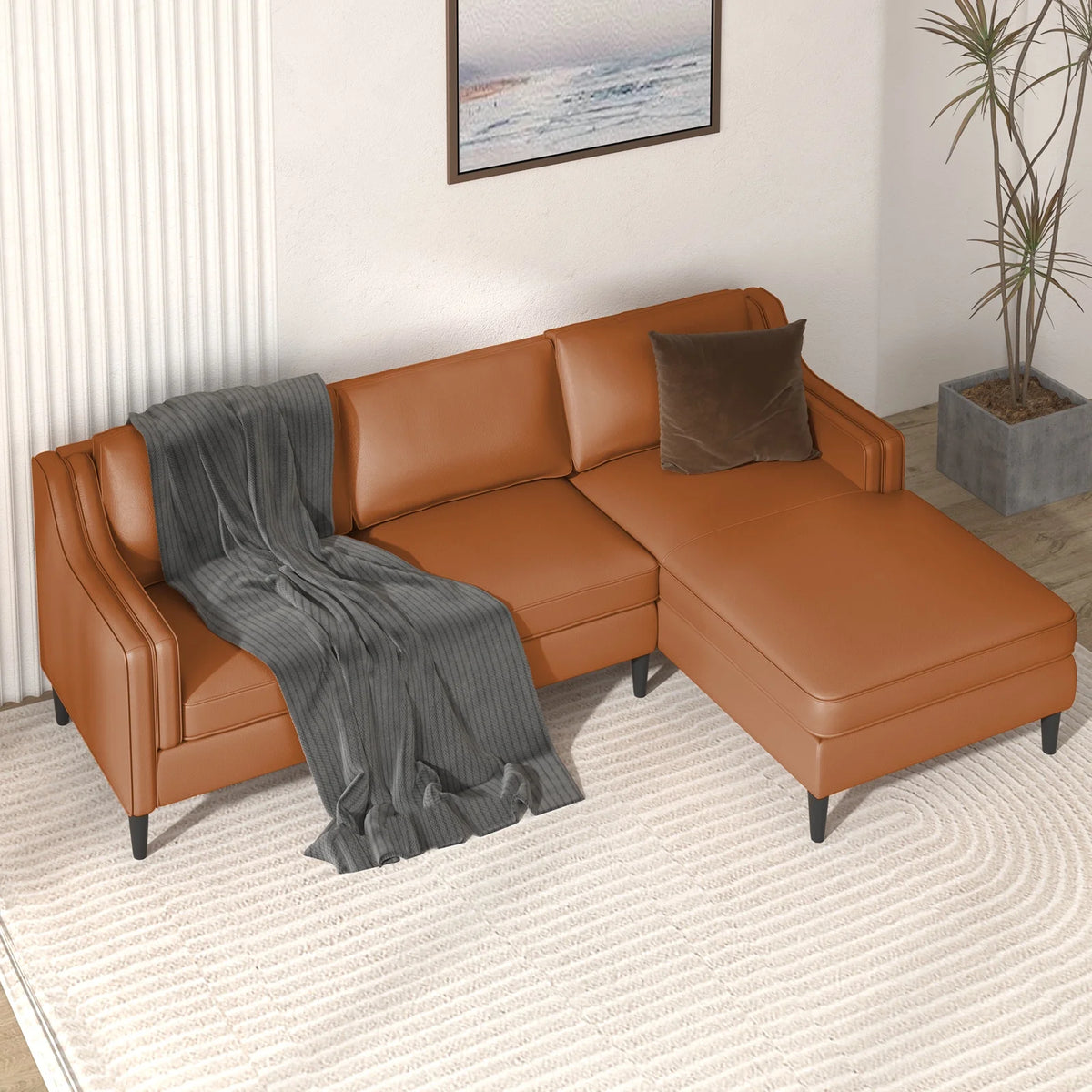 Leather Sectional Sofa with Right Facing Chaise G85050
