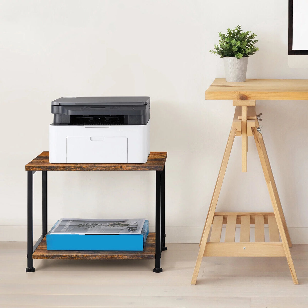 2-Tier Mobile Printer Stand with Wheels R15778
