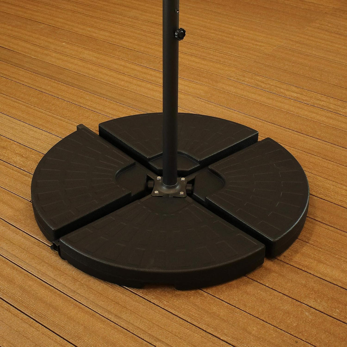 4-Piece Heavy-Duty Cantilever Offset Patio Umbrella Base Plates Black Y101