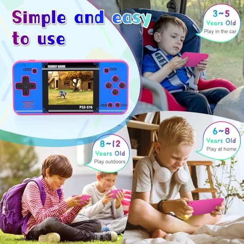 Handheld Game with 220 32-bit Video Games, 3.0” IPS Screen, Rechargeable Portable Mini Arcade H303525