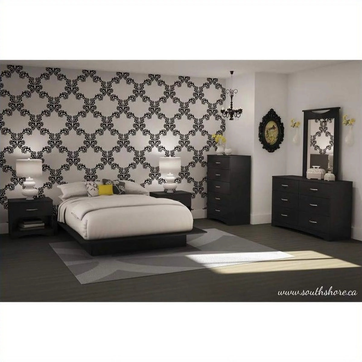 3-Piece Set with 2-Drawer Storage Platform Bed and 2 Nightstands G368
