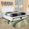 White Queen Size Faux Leather Upholstered Bed Y429553