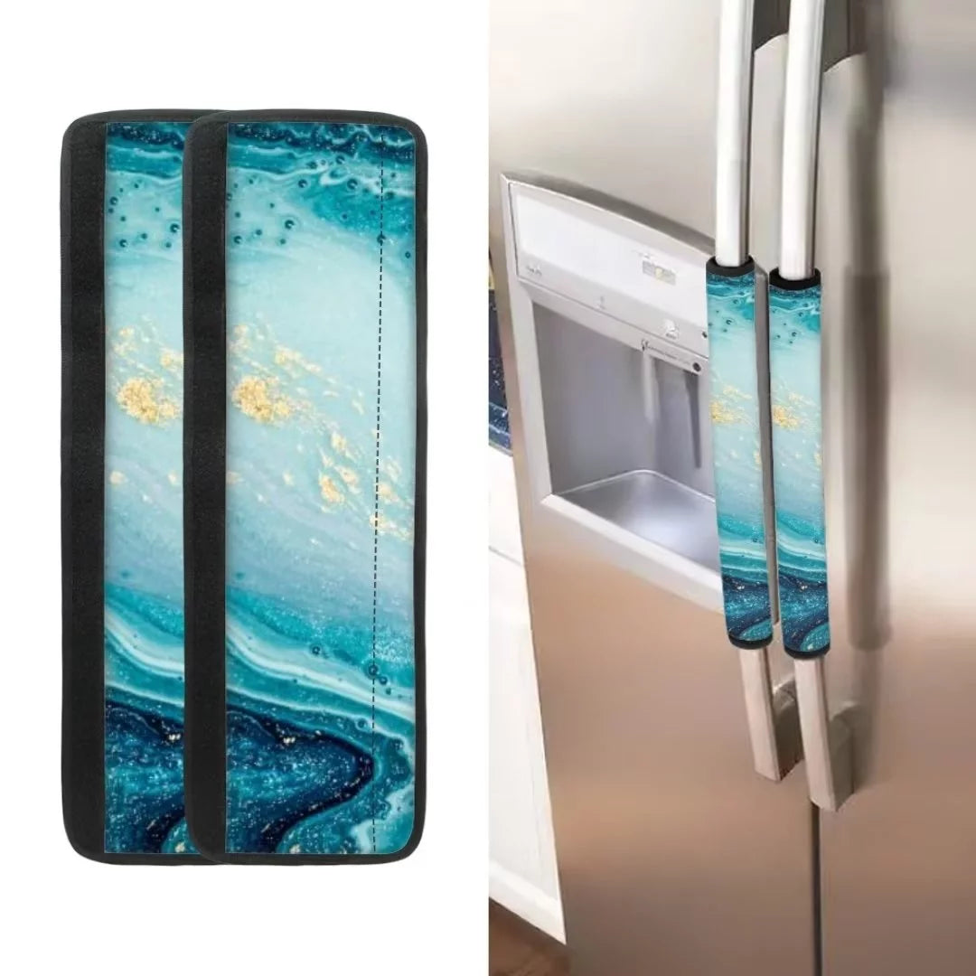 Blue Marble Stripe Refrigerator Door Handle Cover F317178