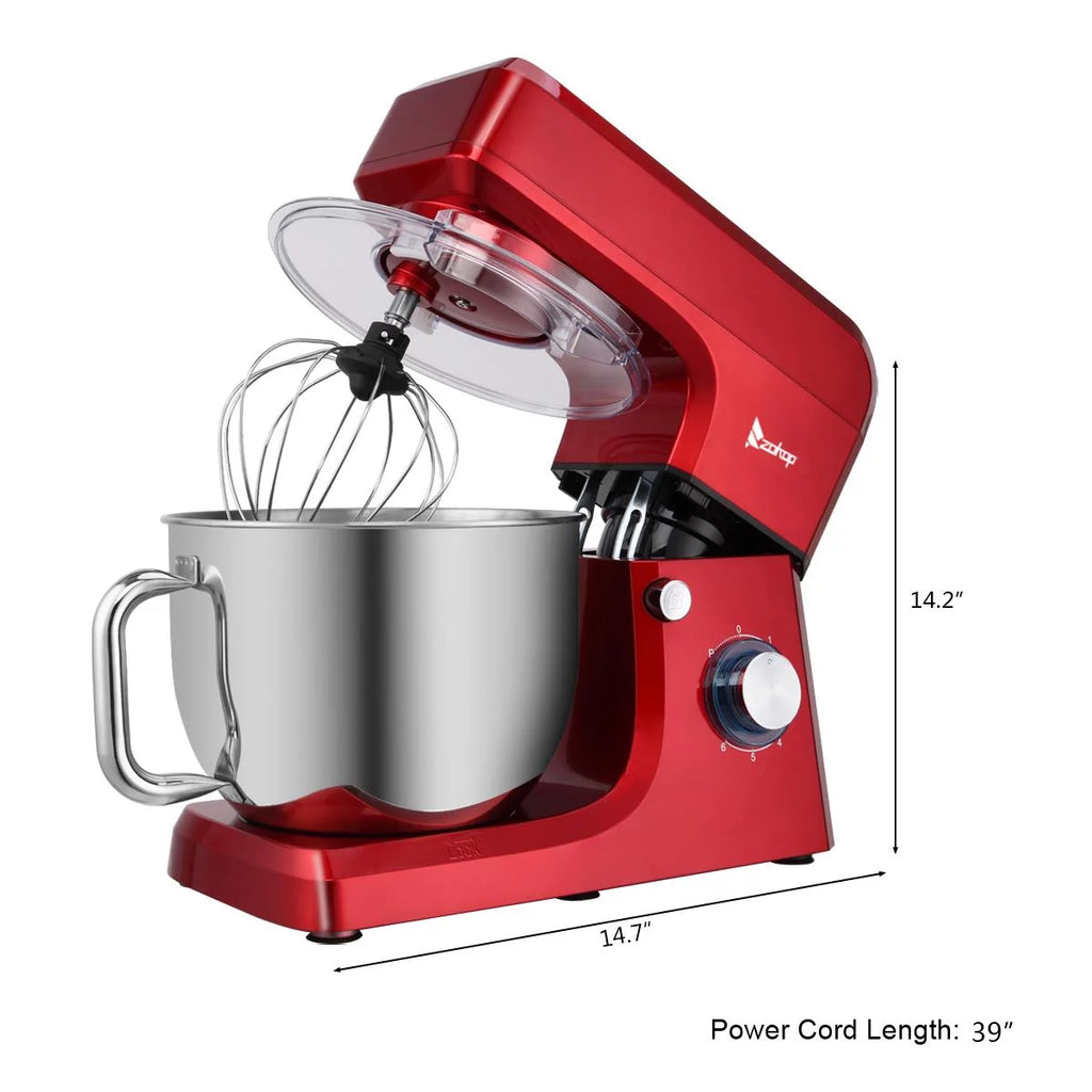 7.5QT 6-Speed Tilt-Head Electric Stand Mixer with Stainless Steel Bowl, Red V483