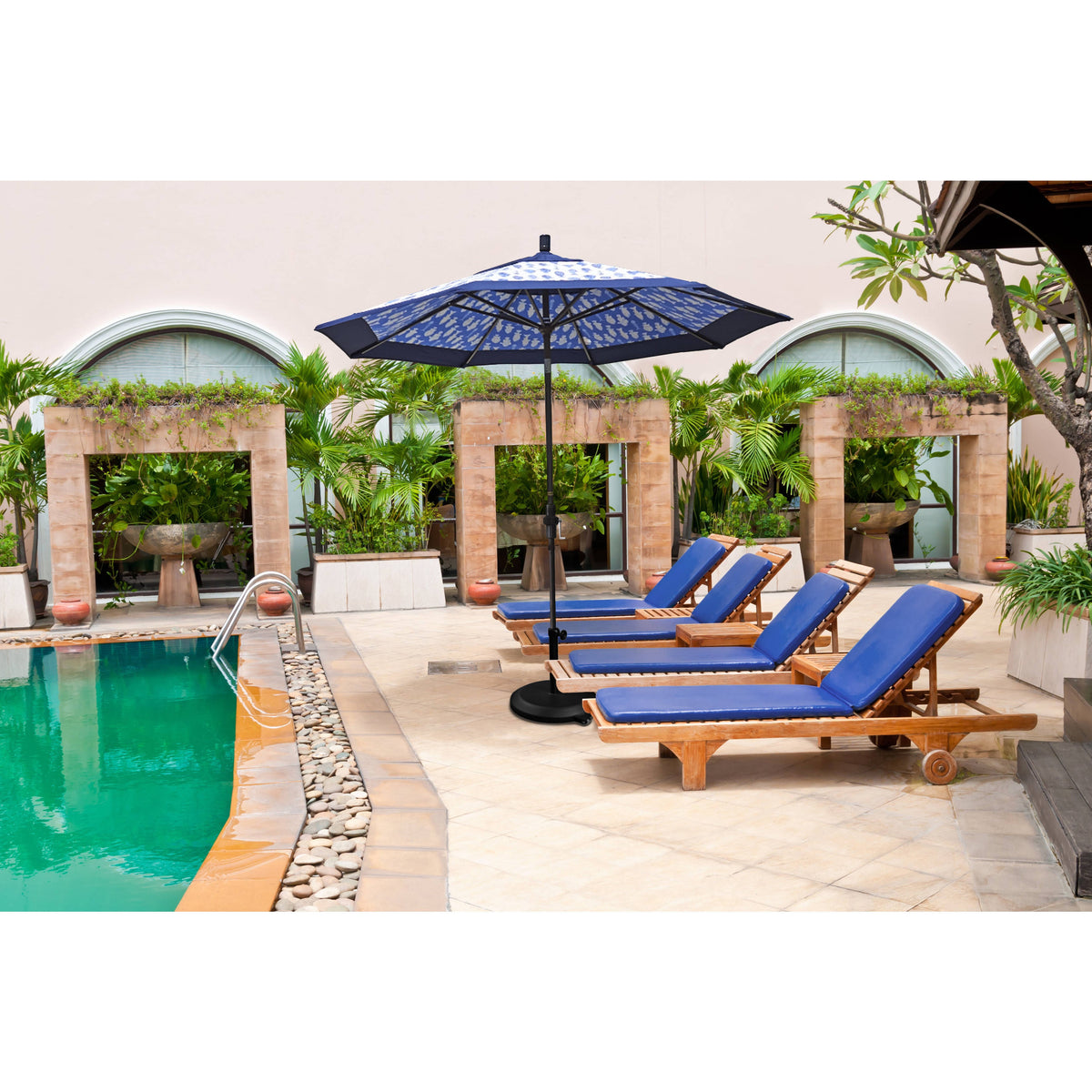 9' Aluminum Market Umbrella Collar Tilt O887