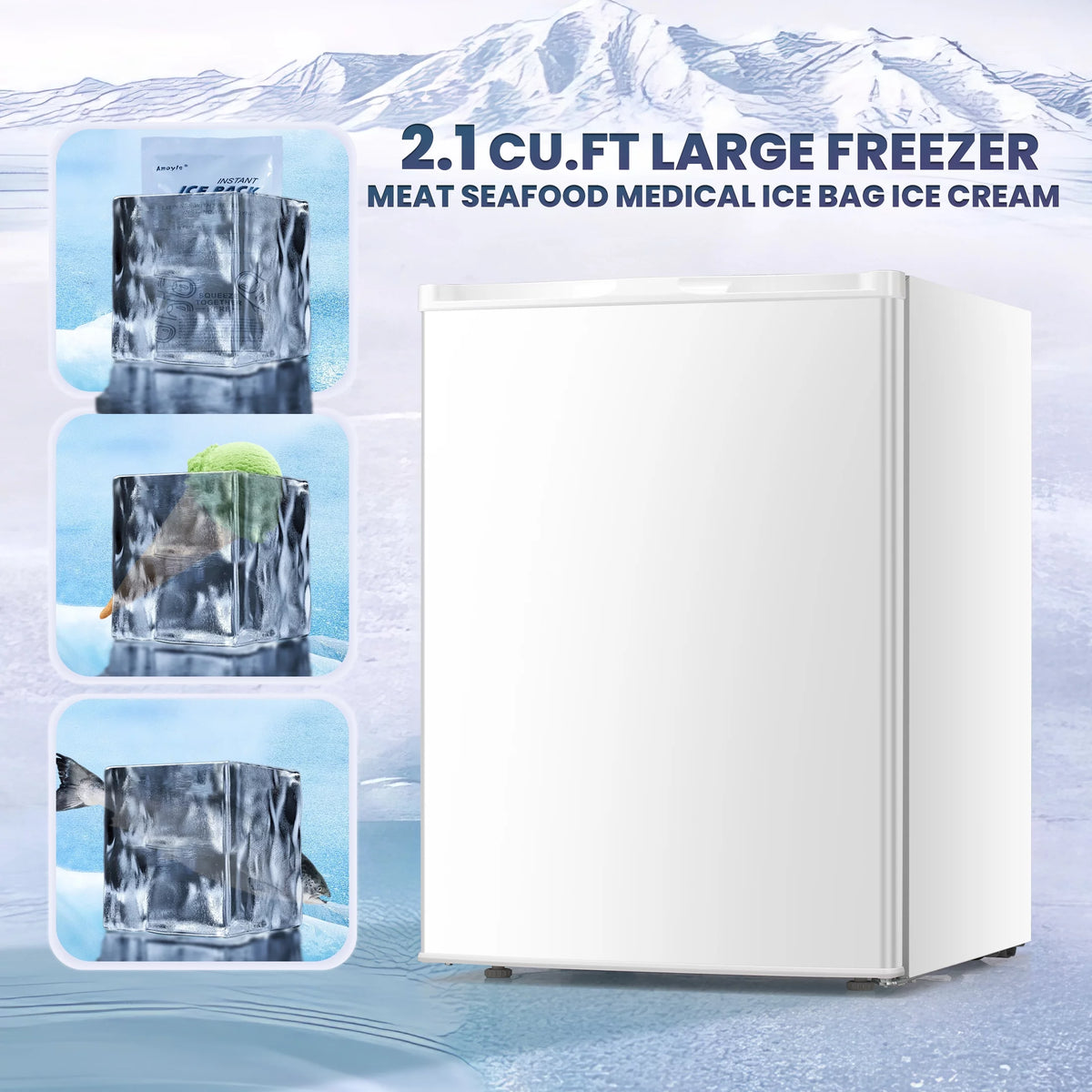 3.0 Cu.ft Compact Upright Freezer with Reversible Door D18799