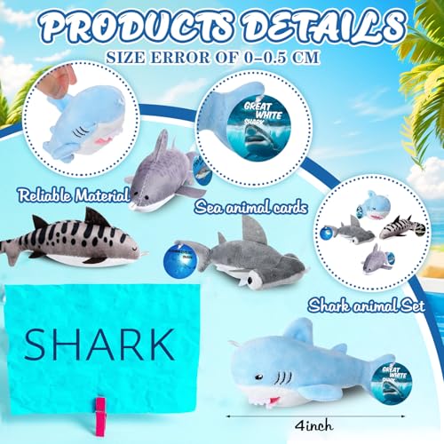 16 Sets Mini Shark Stuffed Animal Plush S722253