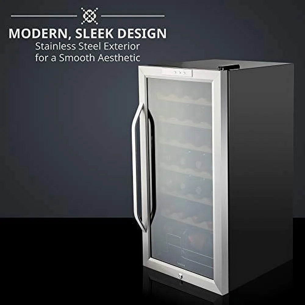 28 Bottle Compressor Wine Cooler Refrigerator with Lock E412