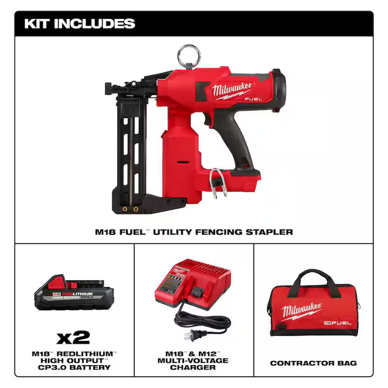 18-Volt Lithium-Ion Brushless Cordless Utility Fencing Stapler Nailer Kit Y2992