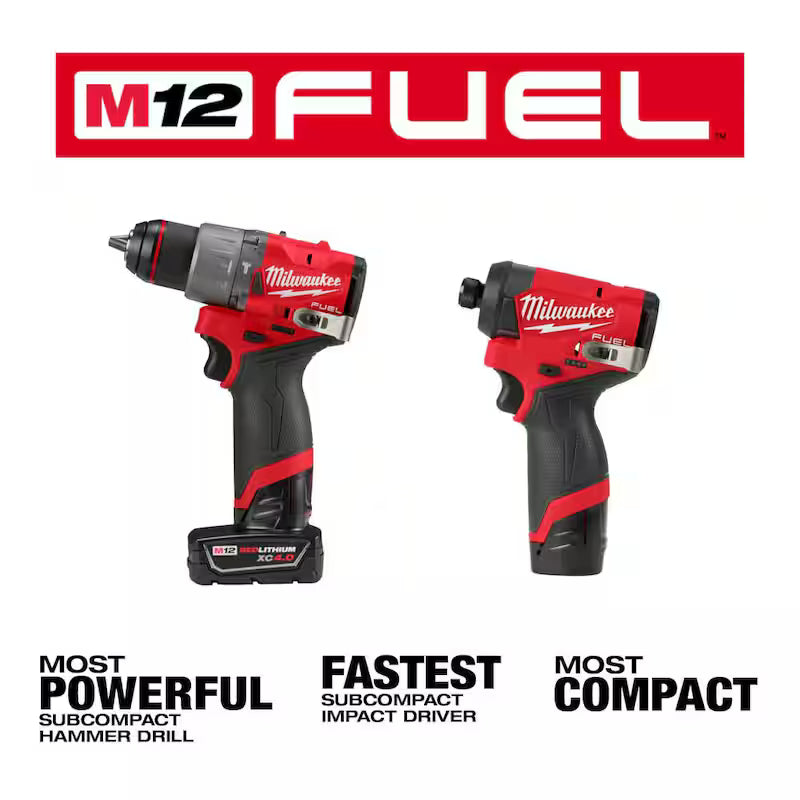 12-Volt Cordless Hammer Drill & Impact Driver Combo Kit with 50-Piece Bit Set A586