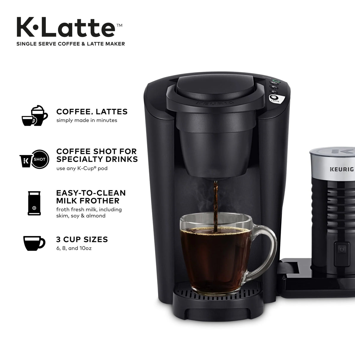 Single Serve K-Cup Coffee and Latte Maker, Black Y583048