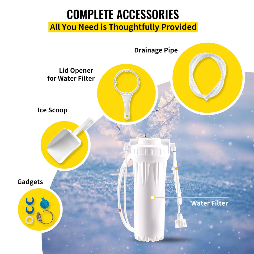 Commercial Ice Maker 200LBS/24H 55LBS Storage Q555