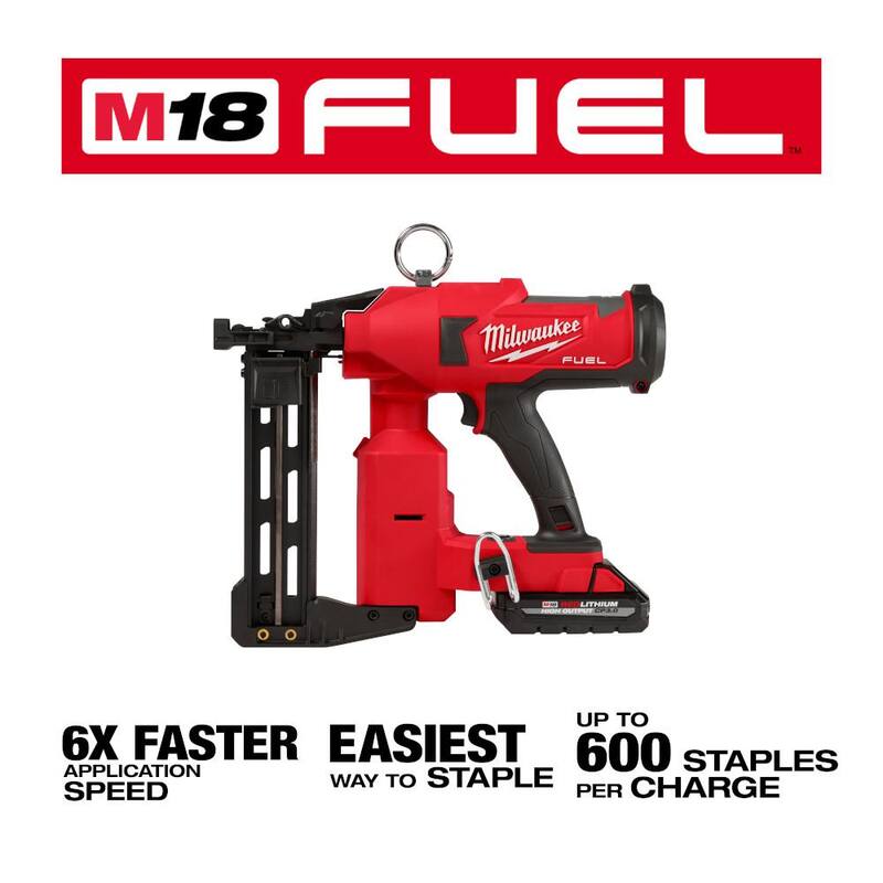18-Volt Lithium-Ion Brushless Cordless Utility Fencing Stapler Nailer Kit Y2992