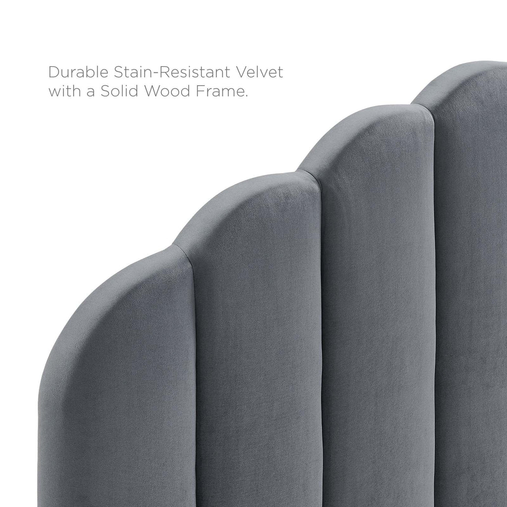 King Size Velvet Dark Grey Headboard N5254
