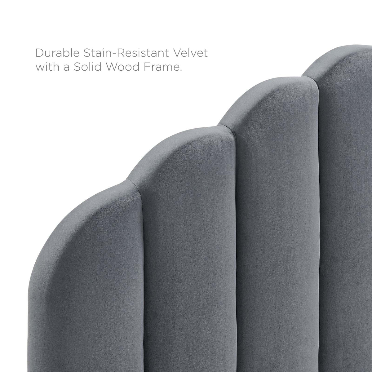 King Size Velvet Dark Grey Headboard N5254