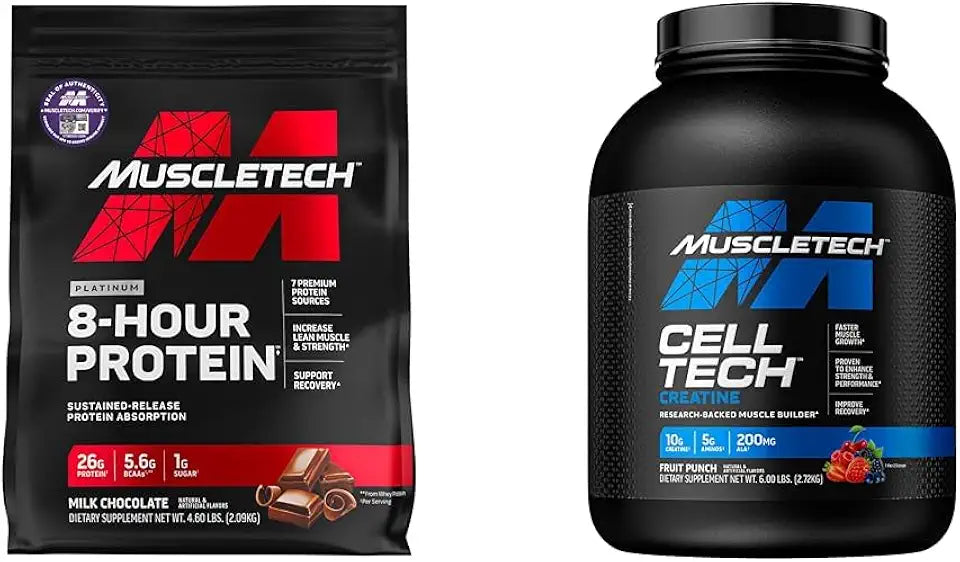 Whey & Casein Protein Powder Blend & Creatine Monohydrate Powder U53742