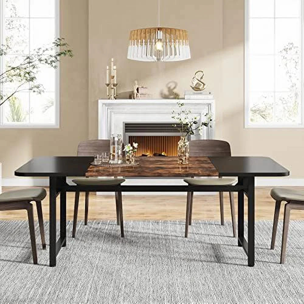 70.87" Long Dining Table with Heavy Duty Metal Frame U376