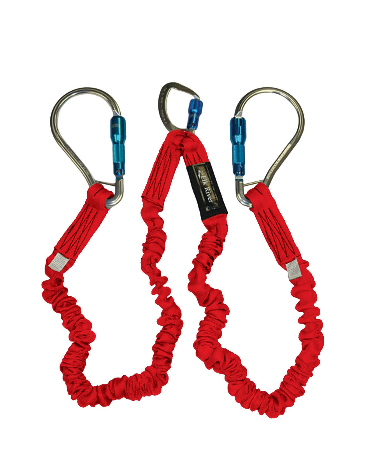 2 Leg Polyester Web Lanyard with Aluminum Snap Hook and Carabiner U809