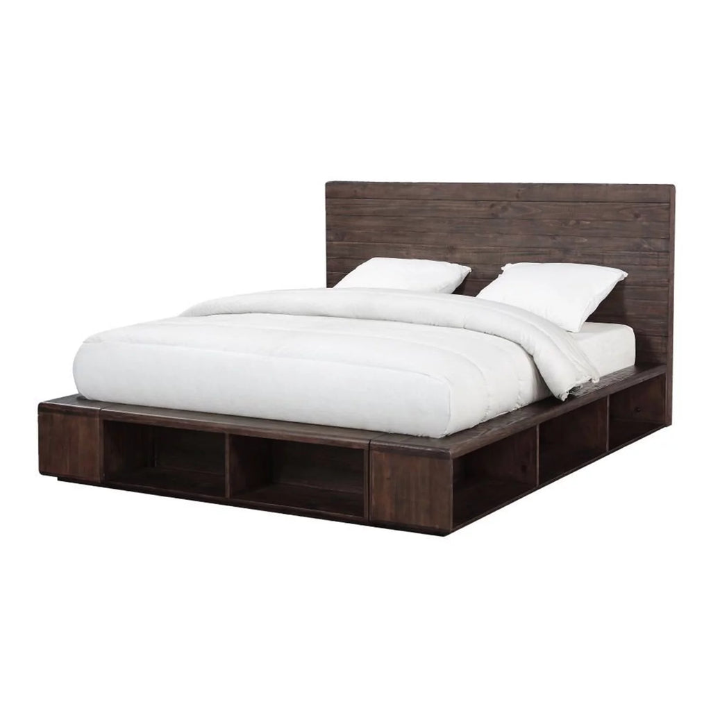 King Platform Storage Bed in Espresso Pine Y62420