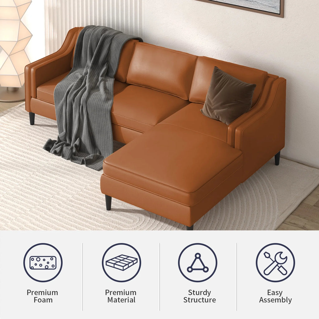 Leather Sectional Sofa with Right Facing Chaise G85050