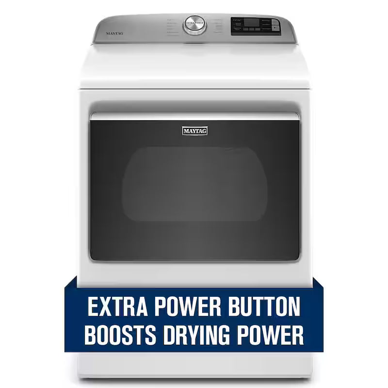 White Gas Dryer with Hamper Door S743