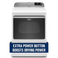 White Gas Dryer with Hamper Door S743