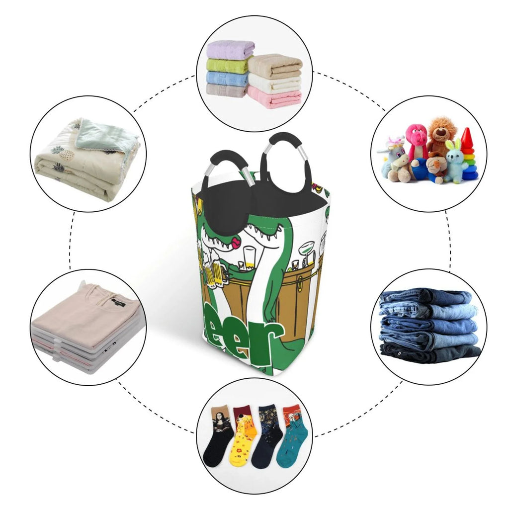 Collapsible Rectangular Laundry Basket with Handles W217