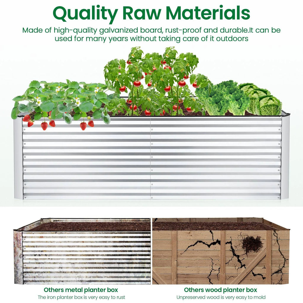 6x3x2ft Galvanized Steel Raised Garden Beds T685
