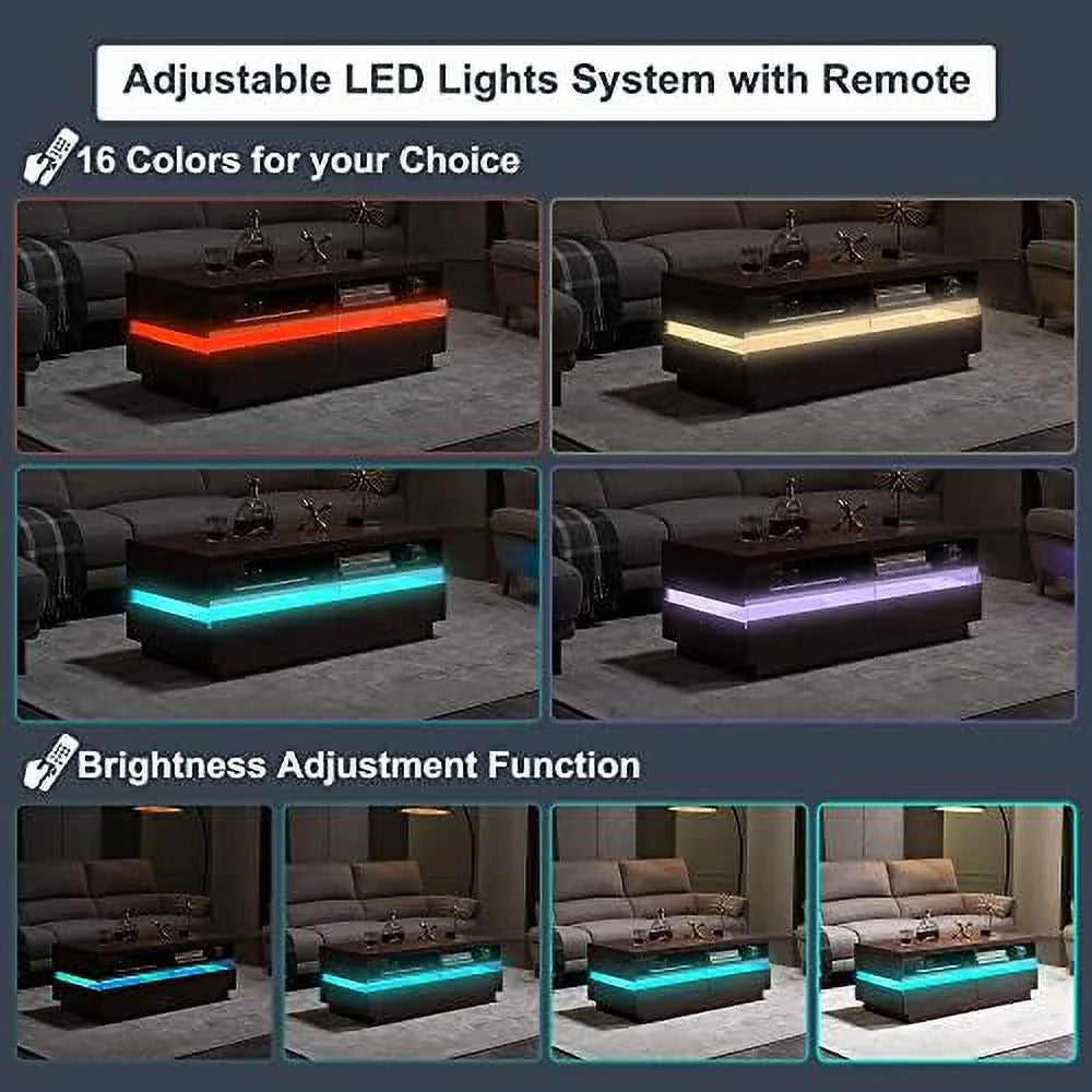48 Inch LED Coffee Table with 2 Drawers H690940