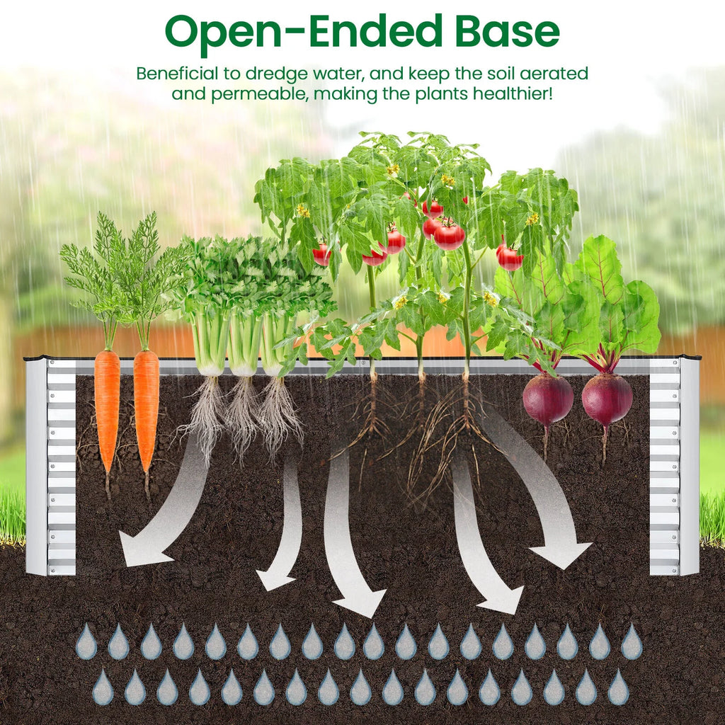 6x3x2ft Galvanized Steel Raised Garden Beds T685