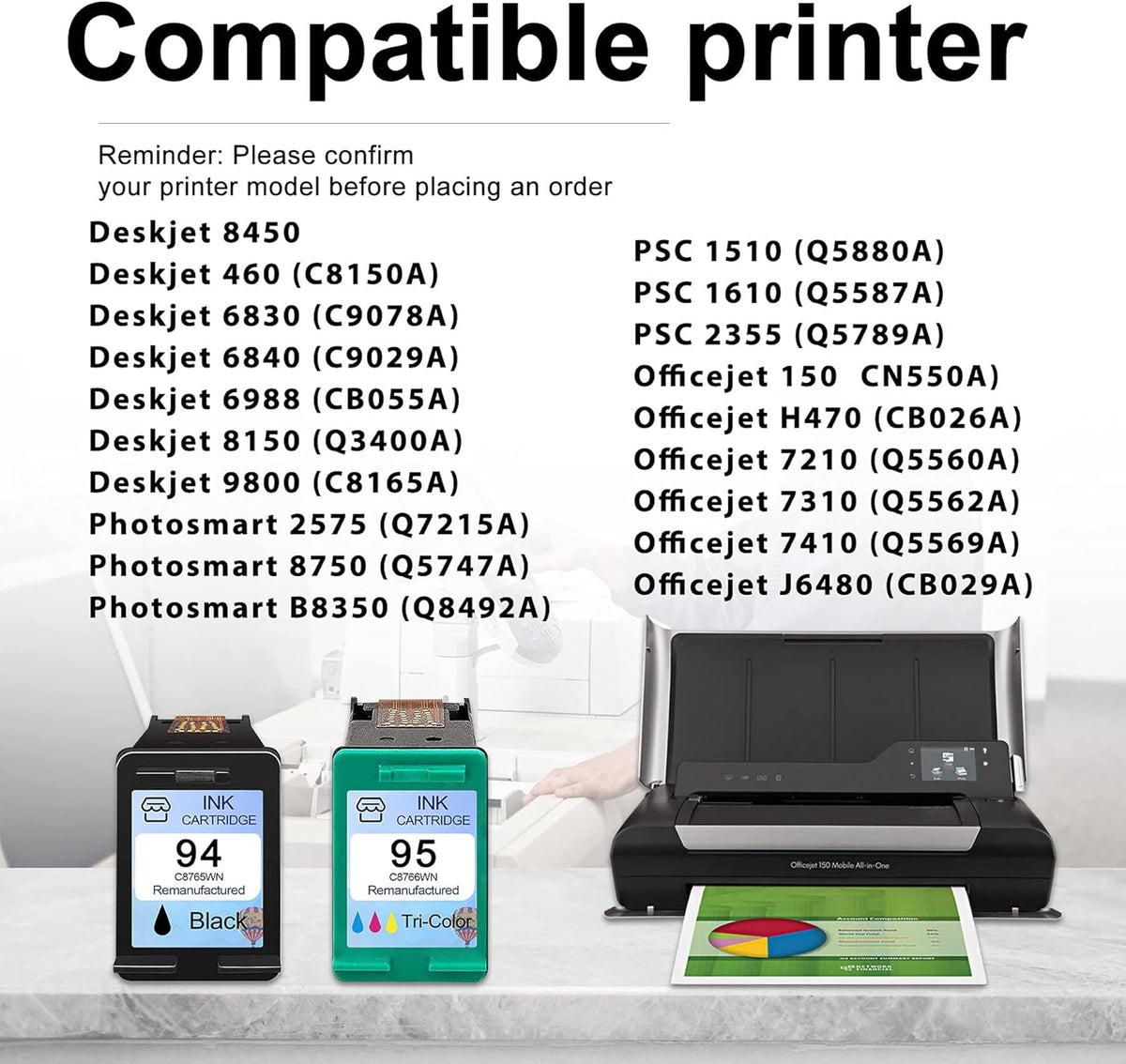 Remanufactured Ink Cartridge Replacement (4-Black, 2-Tri-Color) B2829