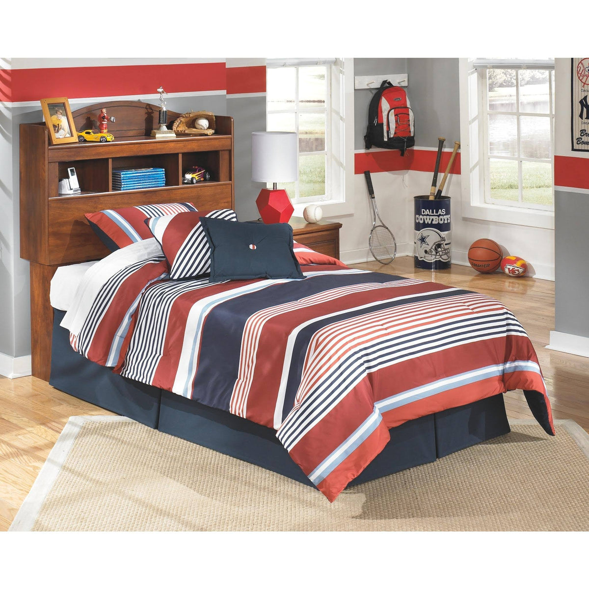 Twin Bookcase Headboard Brown E974