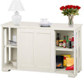 Antique White Kitchen Buffet Cabinet with Sliding Door K26997